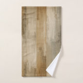 Brun gris beige rustique rayure bois de grange pat (Serviette à main)