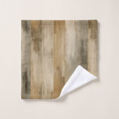Brun gris beige rustique rayure bois de grange pat (Gant de toilette)