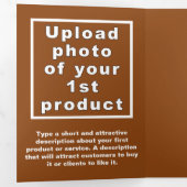 Brun | Noël | Carte triple entreprise (Intérieur en premier)