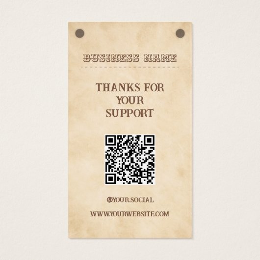 Brun occidental avec logo étiquette de prix du pro (Dos)