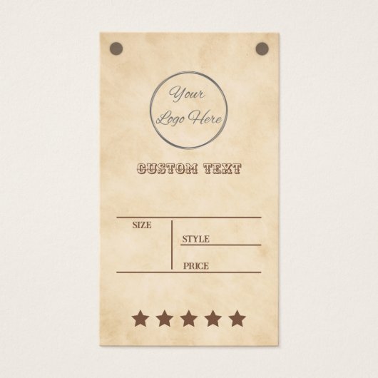 Brun occidental avec logo étiquette de prix du pro (Devant)