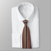 Brun, orange, cravate de rayures d'or (Attaché)