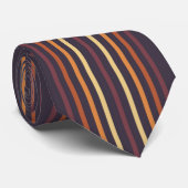 Brun, orange, cravate de rayures d'or (Roulé)