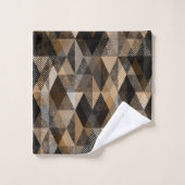 Brun rhombique texturé avec beige (Gant de toilette)
