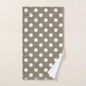 Brun Taupe & Points Blancs (Serviette à main)