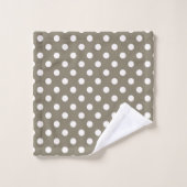 Brun Taupe & Points Blancs (Gant de toilette)