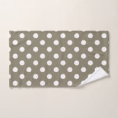 Brun Taupe & Points Blancs (Serviette à main)