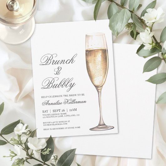 Brunch And Bubbly Bridal Shower Kaart