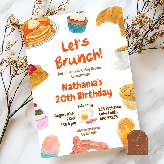 Brunch Anniversaire Illustration Invitation
