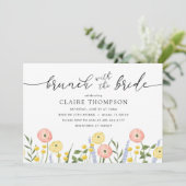 Brunch avec la mariée Floral Shower Invitation (Debout devant)