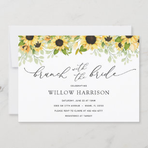 Brunch avec la mariée Sunflower Shower Invitation