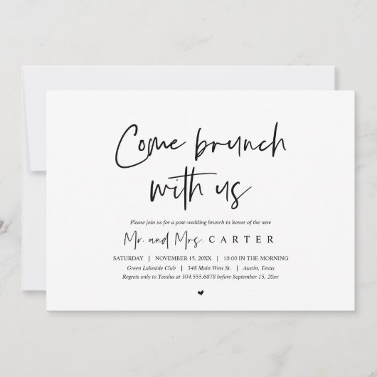 Brunch avec les jeunes mariés, invitation après ma (Devant)