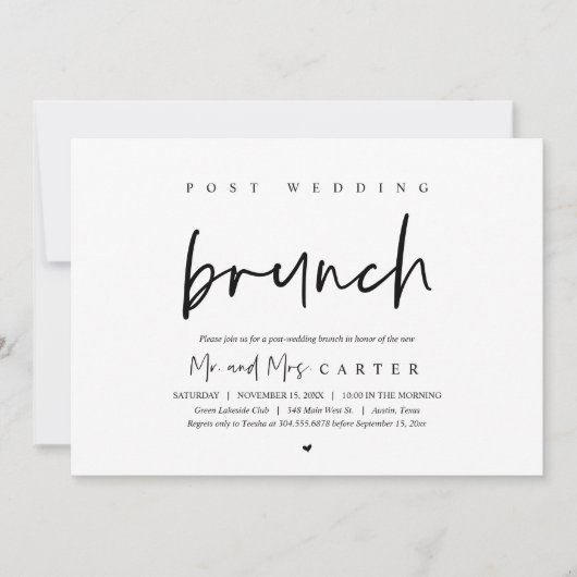 Brunch avec les jeunes mariés, invitation après ma (Devant)