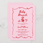Brunch Baby Shower Girl Invitation (Devant / Derrière)