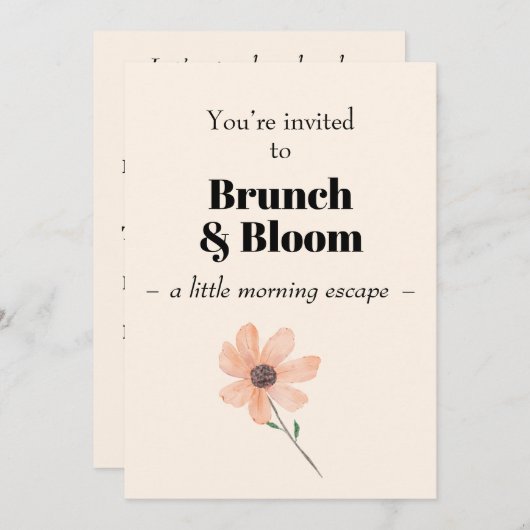 Brunch & Bloom  Invitation (Devant / Derrière)