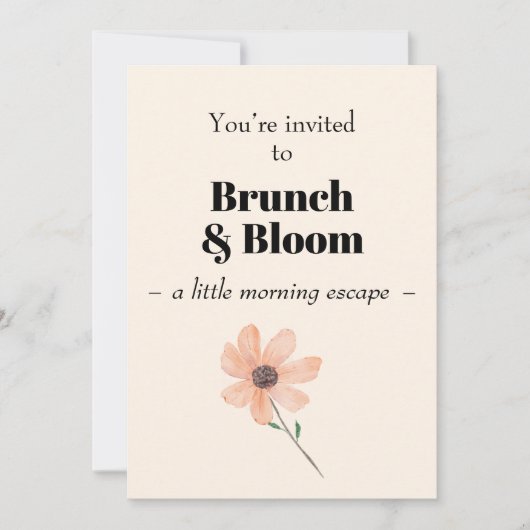 Brunch & Bloom Invitation Kaart (Voorkant)