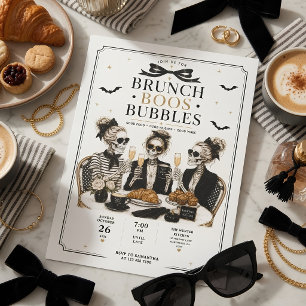 Brunch Boos & Bubbles Halloween Brunch Feestdagenkaart
