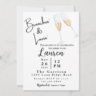 Brunch Bridal doucheuitnodiging Brunchin' & Lovin' Kaart