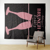 Brunch Bruisend Roze Glitter Champagne Achtergrond Wandkleed (In Situ (horizontaal))