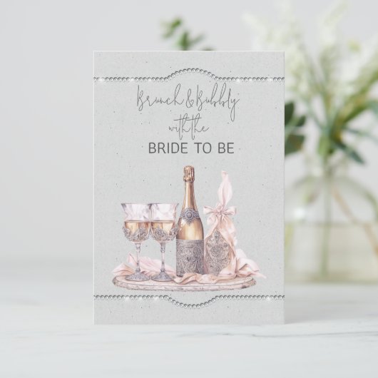 Brunch & bubbels met de bruid te zijn aankondiging (Staand voorkant)