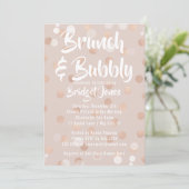 Brunch & Bubble Bridal Shower Invitation Confetti Kaart (Staand voorkant)