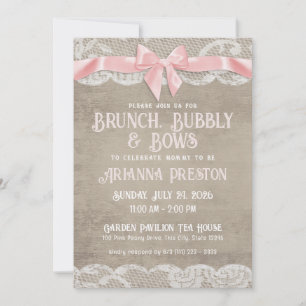 Brunch Bubble en Bows Baby shower Invitation Kaart