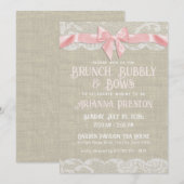 Brunch Bubble en Bows Baby shower Invitation Kaart (Voorkant / Achterkant)