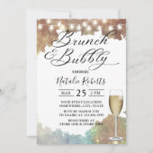 Brunch & Bubble Modern Glitter Vrijgezellenfeest Kaart (Voorkant)