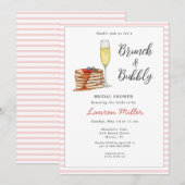Brunch & Bubble Pancake Champagne Bridal Kaart (Voorkant / Achterkant)
