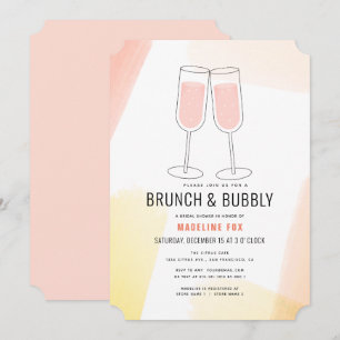 Brunch & Bubble Peach Champagne Vrijgezellenfeest Kaart