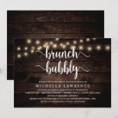 Brunch Bubble, Rustic Vrijgezellenfeest Celebratio Kaart (Voorkant / Achterkant)