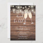 Brunch Bubble Script Vrijgezellenfeest Rustic Wood Kaart (Voorkant)