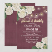 Brunch & Bubble Vrijgezellenfeest Floral String Li Kaart (Voorkant / Achterkant)