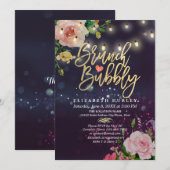 Brunch & Bubble Vrijgezellenfeest Floral String Li Kaart (Voorkant / Achterkant)