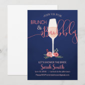 Brunch & Bubble Vrijgezellenfeest Invite Kaart (Voorkant / Achterkant)