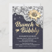 Brunch Bubble Vrijgezellenfeest Lace Sunflower Lig Kaart (Voorkant)