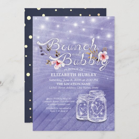 Brunch Bubble Vrijgezellenfeest Mason Jar String L Kaart (Voorkant / Achterkant)