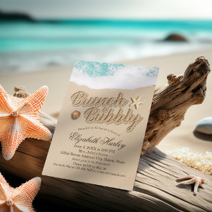 Brunch Bubble Vrijgezellenfeest Summer Beach Starf Kaart