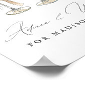 Brunch & Bubble Waterverf Champagne Vrijgezellenfe Poster (Hoek)