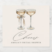 Brunch & Bubble Waterverf Champagne Vrijgezellenfe Sparkling Wijnetiket (Enkel label)