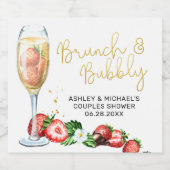 Brunch & Bubbly Aardbei Mousserende Wijnglas Sparkling Wijnetiket (Enkel label)