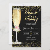 Brunch & Bubbly Anniversaire Floral Invitation (Devant)
