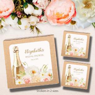 Brunch & Bubbly Bloemen Vrijgezellenfeest Vierkante Sticker