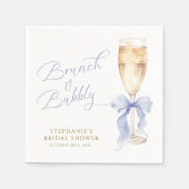 Brunch & Bubbly Blue Bow Bridal Shower Servet (Voorkant)