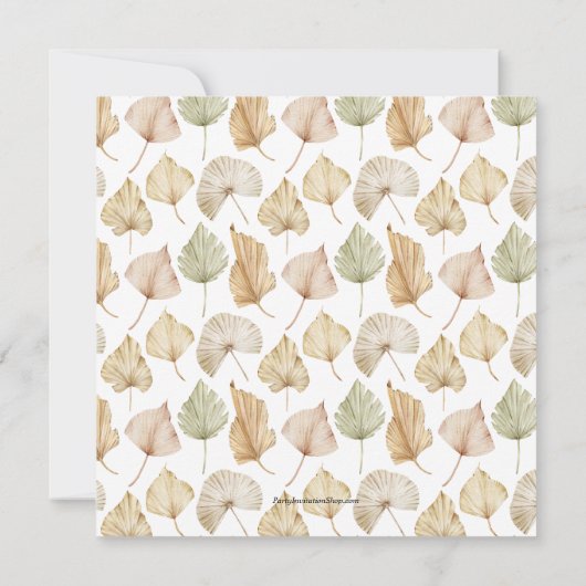 Brunch Bubbly Boho Feuille Invitation Fête des mar (Dos)