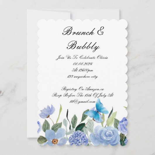 BRUNCH & BUBBLY BRIDAL DOUCHE INVITATION (Devant)