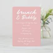BRUNCH & BUBBLY BRIDAL DOUCHE INVITATION ROSE (Debout devant)