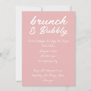 BRUNCH & BUBBLY BRUIDSDOUCHE UITNODIGING ROZE