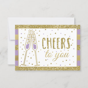 Brunch & Bubbly Carte de remerciements Faux Partie