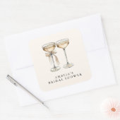 Brunch & Bubbly Champagne Bruidsfeest Vierkante Sticker (Envelop)